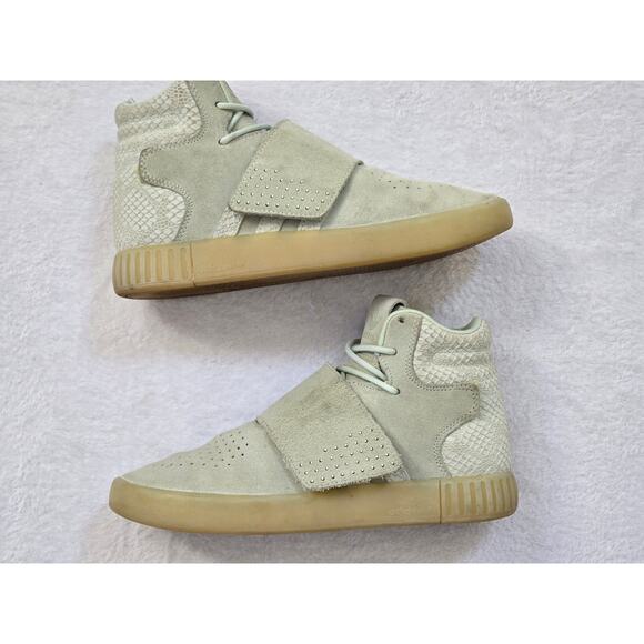 Adidas Tubular Invader Strap Mens Size 5.5  Vapor Green BB5038 Hi Top Sneakers - Picture 1 of 7